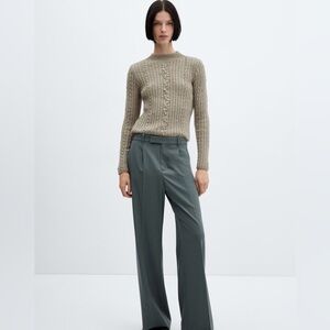 Mango Embellished Knit Sweater in green 
Never worn